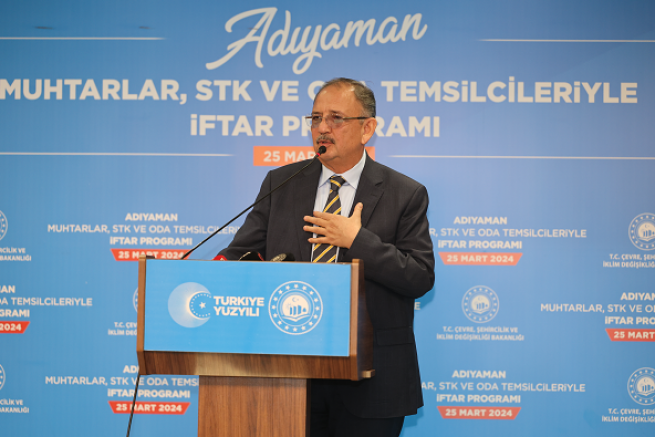 Çevre, Şehircilik ve İklim Değişikliği Bakanı Özhaseki Adıyaman'da konuştu